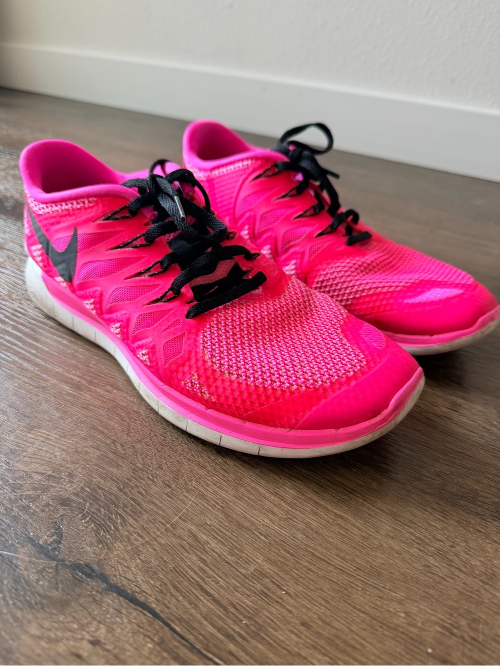 Vibrant Hot Pink Nike Free 5.0 Running Sneakers